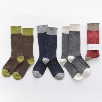 French Bull(フレンチブル) No.01-0212 ノルディックソックス(4色)【レディース 靴下 カシミア ウール 配色 バイカラー ネップ糸 無地 暖かい 冷え取り 日本製】