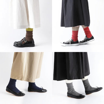 French Bull(フレンチブル) No.01-0212 ノルディックソックス(4色)【レディース 靴下 カシミア ウール 配色 バイカラー ネップ糸 無地 暖かい 冷え取り 日本製】