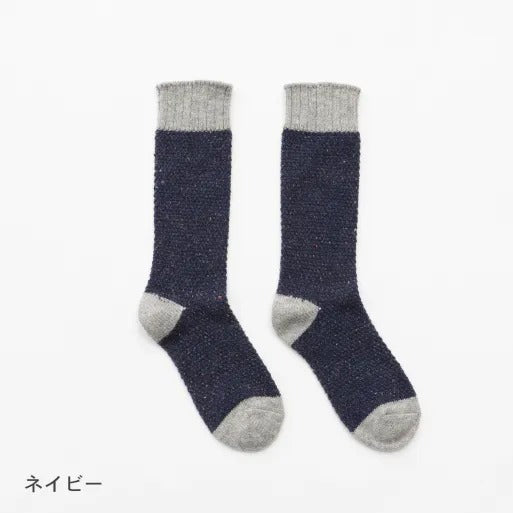 French Bull(フレンチブル) No.01-0212 ノルディックソックス(4色)【レディース 靴下 カシミア ウール 配色 バイカラー ネップ糸 無地 暖かい 冷え取り 日本製】