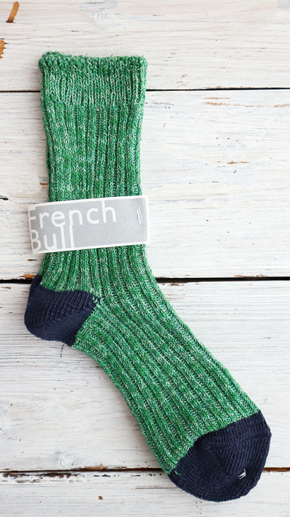 French Bull(フレンチブル)No.11-07231 パレットソックス(4色)  【綿スラブとシルクリネンのMIX糸 ビビットカラー 冷えとり】
