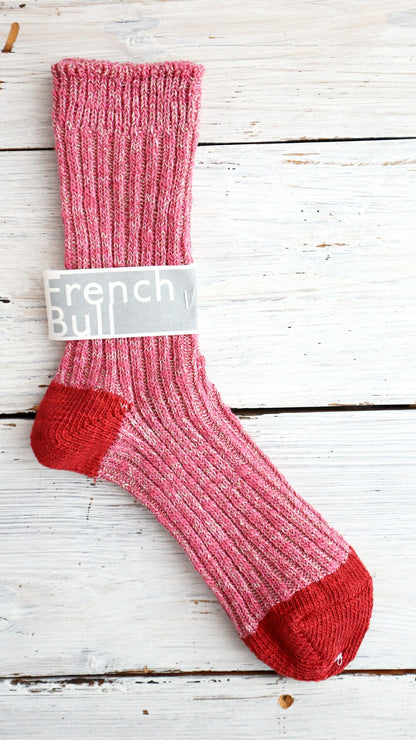 French Bull(フレンチブル)No.11-07231 パレットソックス(4色)  【綿スラブとシルクリネンのMIX糸 ビビットカラー 冷えとり】