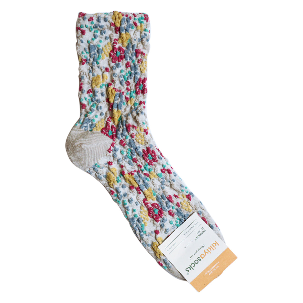 PASTEL FLOWER SOCKS パステルフラワーコットンソックス(4色) 【2025年春夏 数量限定 綿 パステルカラー 程良い厚み 凸凹 立体的 フロッキー ワッフル ジャガード編み 韓国】