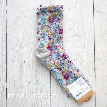 PASTEL FLOWER SOCKS パステルフラワーコットンソックス(4色) 【2025年春夏 数量限定 綿 パステルカラー 程良い厚み 凸凹 立体的 フロッキー ワッフル ジャガード編み 韓国】