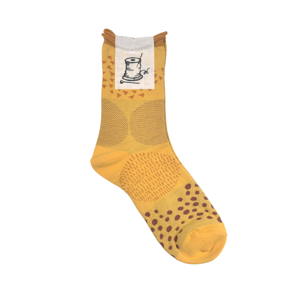 Put on socks(プットオンソックス)"pave"パヴェ コットンソックス(6 COLOR) オールシーズン快適 天然素材 ドット柄 幾何学模様 石畳のモチーフ 手書き風 綿 すっきり 締め付けにくい 日本製 MADE IN JAPAN