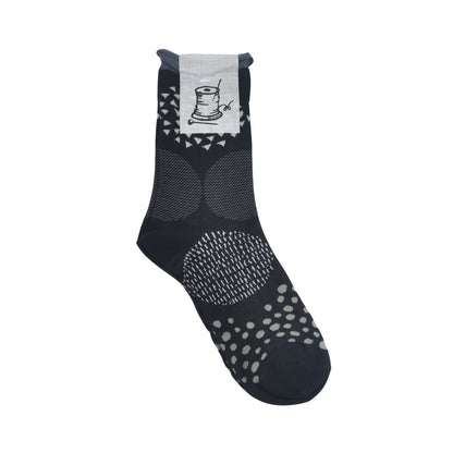 Put on socks(プットオンソックス)"pave"パヴェ コットンソックス(6 COLOR) オールシーズン快適 天然素材 ドット柄 幾何学模様 石畳のモチーフ 手書き風 綿 すっきり 締め付けにくい 日本製 MADE IN JAPAN