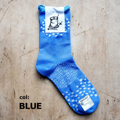 Put on socks(プットオンソックス)"pave"パヴェ コットンソックス(6 COLOR) オールシーズン快適 天然素材 ドット柄 幾何学模様 石畳のモチーフ 手書き風 綿 すっきり 締め付けにくい 日本製 MADE IN JAPAN