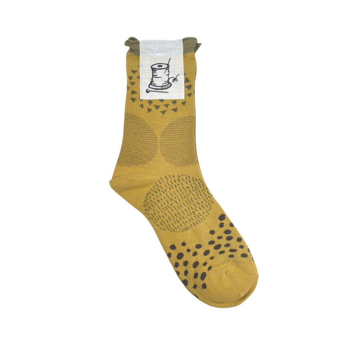 Put on socks(プットオンソックス)"pave"パヴェ コットンソックス(6 COLOR) オールシーズン快適 天然素材 ドット柄 幾何学模様 石畳のモチーフ 手書き風 綿 すっきり 締め付けにくい 日本製 MADE IN JAPAN