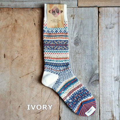 CHUP(チュプ) "PEILI(ペイリ)" ソックス(3色×2サイズ) 2026年春夏 数量限定生産 日本製 再入荷無し 丈夫 適度な厚み オーガニックコットン 中厚ソックス フェアアイル柄 ノルディック柄 ナバホ柄【追跡メール便送料無料】