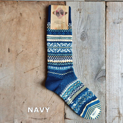CHUP(チュプ) "PEILI(ペイリ)" ソックス(3色×2サイズ) 2026年春夏 数量限定生産 日本製 再入荷無し 丈夫 適度な厚み オーガニックコットン 中厚ソックス フェアアイル柄 ノルディック柄 ナバホ柄【追跡メール便送料無料】
