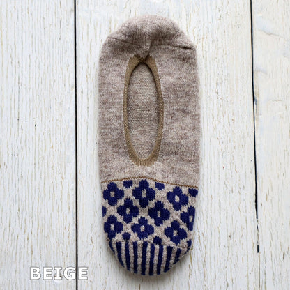 French Bull(フレンチブル)No.11-25267 ペトルカバー(3色)【レディース 靴下 日本製 2025-26年秋冬 ストライプ 脱げにくい 花柄 カシミヤ混 ルームカバーソックス 贈り物】