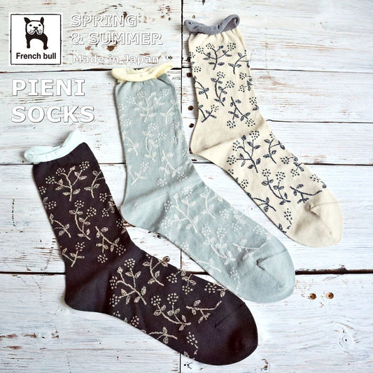 French Bull フレンチブル No.11-26126 ピエニソックス(3色) 2026年春夏新作 宴 レディース 靴下 小花柄 シルケットの綿糸 日本製【追跡メール便送料無料】