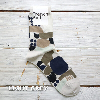 French Bull(フレンチブル)No.11-24111 ピエールソックス(3色)【2024年春夏新作☆数量限定生産！】【様々な石の柄 幾何学模様 さらりとした綿糸 薄手】