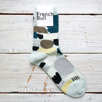 French Bull(フレンチブル)No.11-24111 ピエールソックス(3色)【2024年春夏新作☆数量限定生産！】【様々な石の柄 幾何学模様 さらりとした綿糸 薄手】