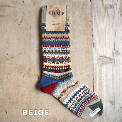 CHUP(チュプ) "PORTMEIRION(ポートメイリオン)" ソックス(4色×2サイズ) 【2025-26年秋冬☆数量限定生産 日本製 再入荷無し 丈夫 適度な厚み フェアアイル柄 ノルディック柄 ナバホ柄】