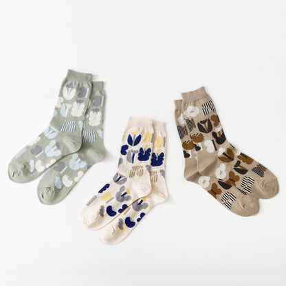 French Bull フレンチブル No.11-26122 プランタンソックス(3色) 2026年春夏新作 宴 レディース 靴下 お花や蝶のモチーフ スーピマ綿糸 日本製【追跡メール便送料無料】