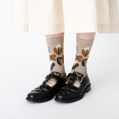 French Bull フレンチブル No.11-26122 プランタンソックス(3色) 2026年春夏新作 宴 レディース 靴下 お花や蝶のモチーフ スーピマ綿糸 日本製【追跡メール便送料無料】