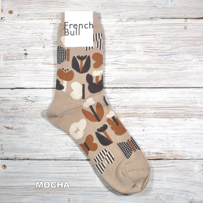 French Bull フレンチブル No.11-26122 プランタンソックス(3色) 2026年春夏新作 宴 レディース 靴下 お花や蝶のモチーフ スーピマ綿糸 日本製【追跡メール便送料無料】