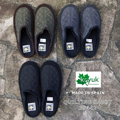 KOYUK(カヤック/コユック)【正規品】38442 キルティングサボ(3色)【送料無料】【MADE IN SPAIN】【サンダル/シューズ/ルームシューズ/室内履き/ふわふわ/靴 サンダル/スリッポン/暖か/防寒/箱あり】