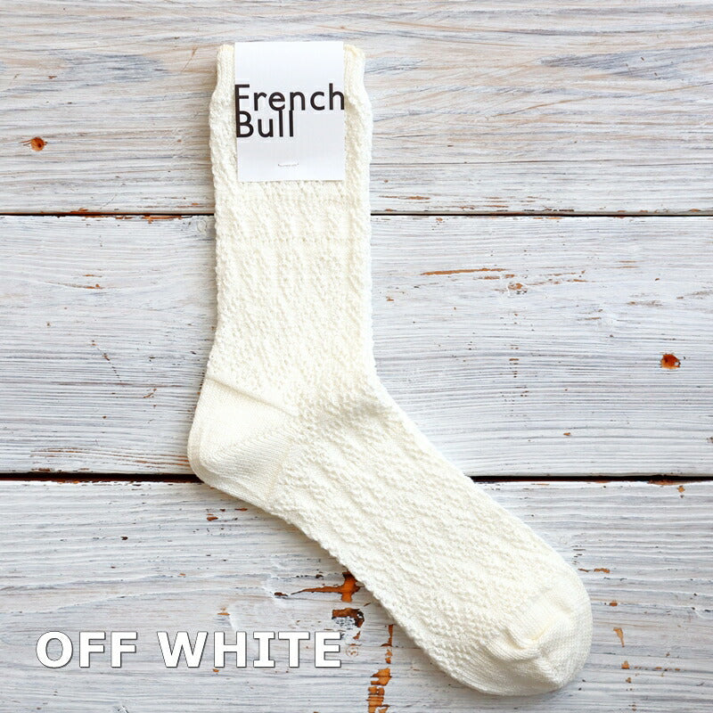 French Bull(フレンチブル)No.11-24106 レースソックス(3色)【2024年春夏新作☆数量限定生産！】【メッシュで表現した編み柄/光沢感のあるリネン糸/程良い厚み/日本製】