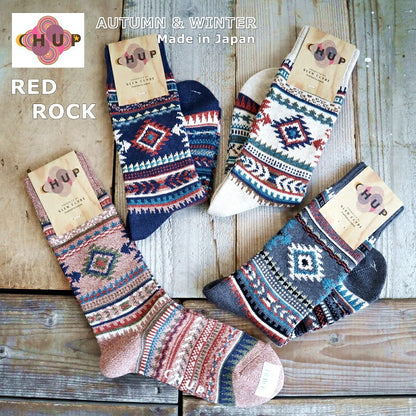 CHUP(チュプ) "RED ROCK(レッドロック)" ソックス(4色)【2024-25年秋冬☆数量限定生産！日本製 】【再入荷無し 丈夫 適度な厚み フェアアイル柄・ノルディック柄 2サイズ】