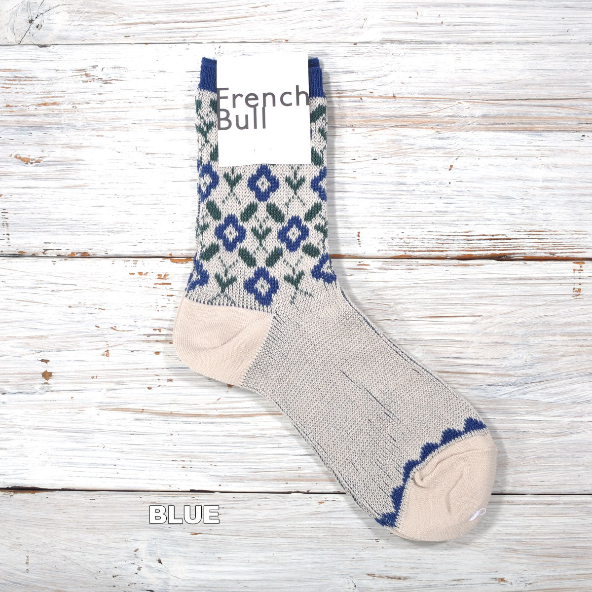 French Bull フレンチブル No.11-26121 リエルソックス(3色) 2026年春夏新作 宴 レディース 靴下 蔦と花柄 レトロ ジャガード編み 綿シルケット糸 日本製【追跡メール便送料無料】