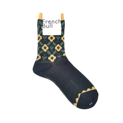 French Bull フレンチブル No.11-26121 リエルソックス(3色) 2026年春夏新作 宴 レディース 靴下 蔦と花柄 レトロ ジャガード編み 綿シルケット糸 日本製【追跡メール便送料無料】