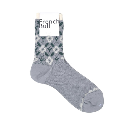 French Bull フレンチブル No.11-26121 リエルソックス(3色) 2026年春夏新作 宴 レディース 靴下 蔦と花柄 レトロ ジャガード編み 綿シルケット糸 日本製【追跡メール便送料無料】