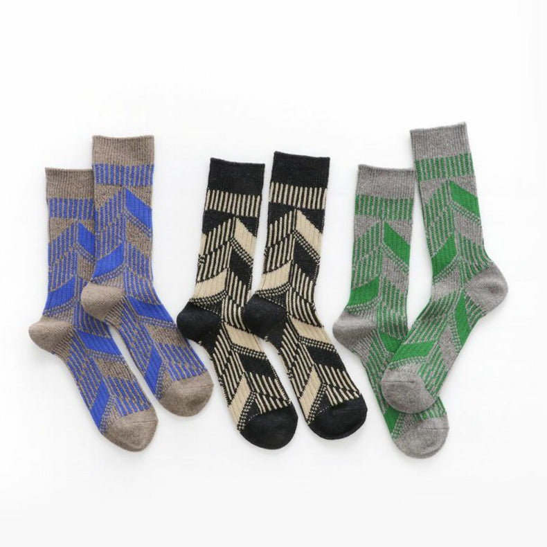 Jake(ジェイク)【Men's レディース大きめ】French Bull フレンチブル No.21-25254 ルーフソックス(3色)【靴下 2025-26年秋冬新作 屋根モチーフ 柔らかウール 日本製】