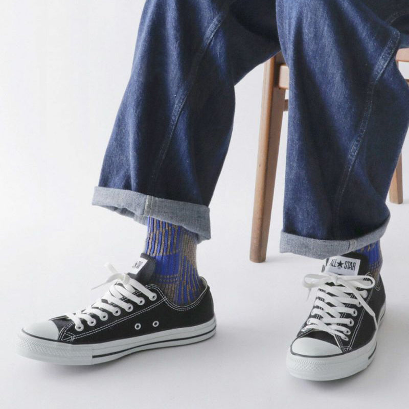 Jake(ジェイク)【Men's レディース大きめ】French Bull フレンチブル No.21-25254 ルーフソックス(3色)【靴下 2025-26年秋冬新作 屋根モチーフ 柔らかウール 日本製】