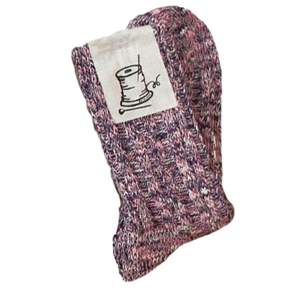 Put on socks(プットオンソックス)"Rustic"ラスティック コットンスラブソックス(5 COLOR)【3色使い ビッグスラブ 程よい厚み 冷えとり】【日本製】