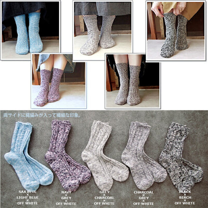 Put on socks(プットオンソックス)"Rustic"ラスティック コットンスラブソックス(5 COLOR)【3色使い ビッグスラブ 程よい厚み 冷えとり】【日本製】