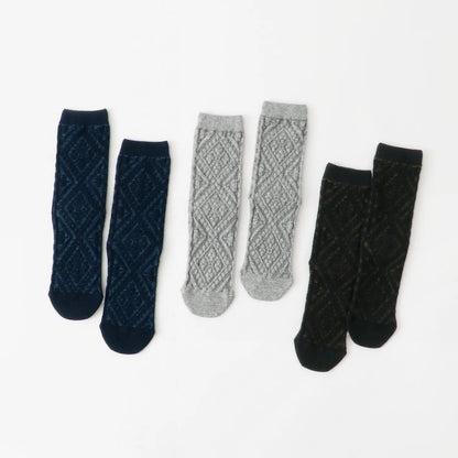 French Bull フレンチブル No.11-24267 サロンソックス(3色)【2025-26秋冬 サロンの素敵な装飾をイメージ ジャガード ウール 厚手 冬の贈り物にも 防縮ウール使用 日本製】