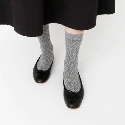 French Bull フレンチブル No.11-24267 サロンソックス(3色)【2025-26秋冬 サロンの素敵な装飾をイメージ ジャガード ウール 厚手 冬の贈り物にも 防縮ウール使用 日本製】