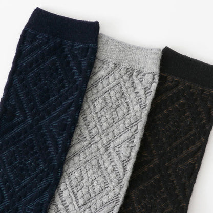 French Bull フレンチブル No.11-24267 サロンソックス(3色)【2025-26秋冬 サロンの素敵な装飾をイメージ ジャガード ウール 厚手 冬の贈り物にも 防縮ウール使用 日本製】