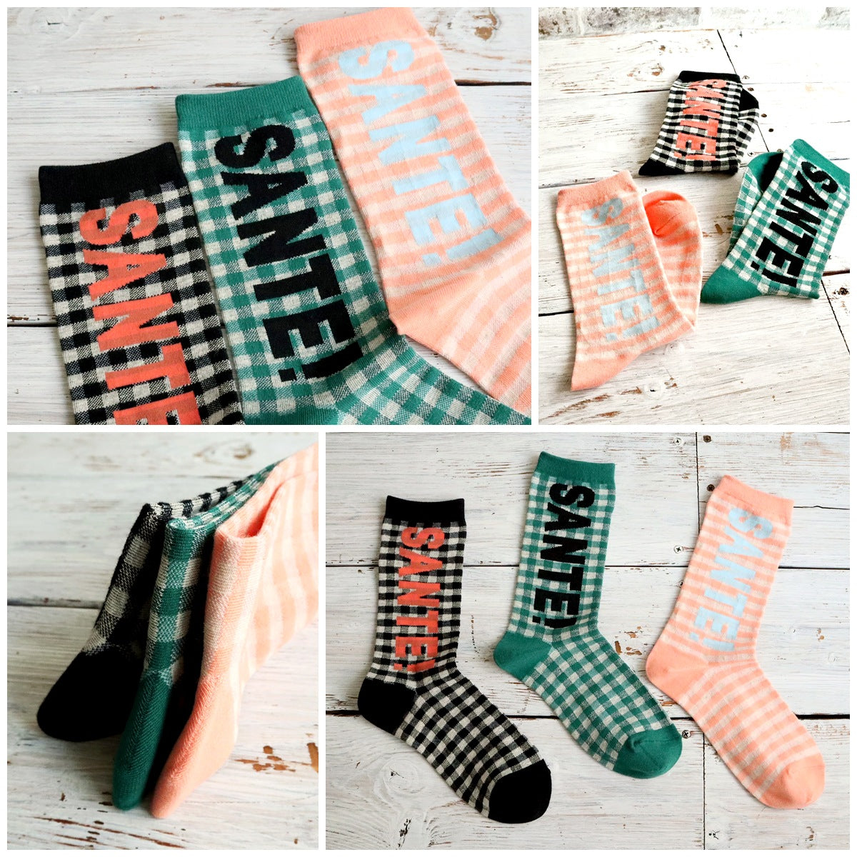 French Bull フレンチブル No.11-26101 サンテソックス(3色) 2026年春夏新作 宴 レディース 靴下 ギンガムチェック コットンリネン 綿麻 日本製【追跡メール便送料無料】