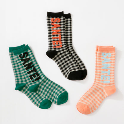 French Bull フレンチブル No.11-26101 サンテソックス(3色) 2026年春夏新作 宴 レディース 靴下 ギンガムチェック コットンリネン 綿麻 日本製【追跡メール便送料無料】