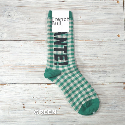 French Bull フレンチブル No.11-26101 サンテソックス(3色) 2026年春夏新作 宴 レディース 靴下 ギンガムチェック コットンリネン 綿麻 日本製【追跡メール便送料無料】