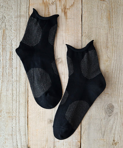 Put on socks(プットオンソックス)"Savon"サボン コットンリネン BIGドット ショートソックス 2nd(9 COLOR)【2025年春夏☆数量限定生産！】【綿麻 BIGドット】【日本製】