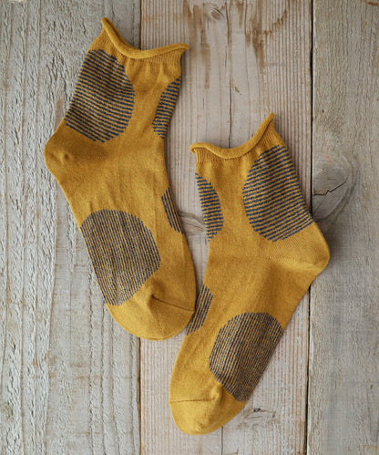 Put on socks(プットオンソックス)"Savon"サボン コットンリネン BIGドット ショートソックス 2nd(9 COLOR)【2025年春夏☆数量限定生産！】【綿麻 BIGドット】【日本製】