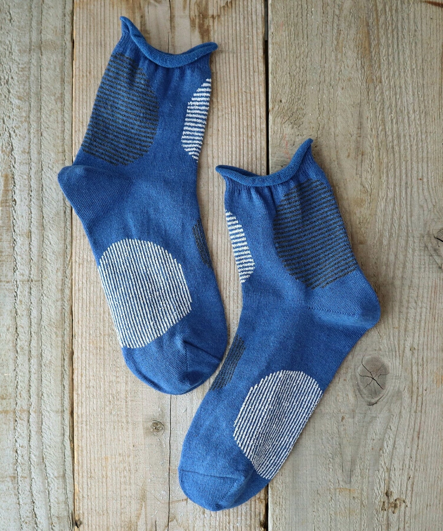 Put on socks(プットオンソックス)"Savon"サボン コットンリネン BIGドット ショートソックス 2nd(9 COLOR)【2025年春夏☆数量限定生産！】【綿麻 BIGドット】【日本製】