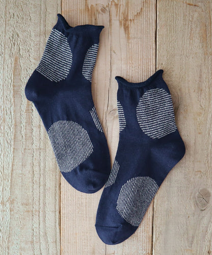 Put on socks(プットオンソックス)"Savon"サボン コットンリネン BIGドット ショートソックス 2nd(9 COLOR)【2025年春夏☆数量限定生産！】【綿麻 BIGドット】【日本製】