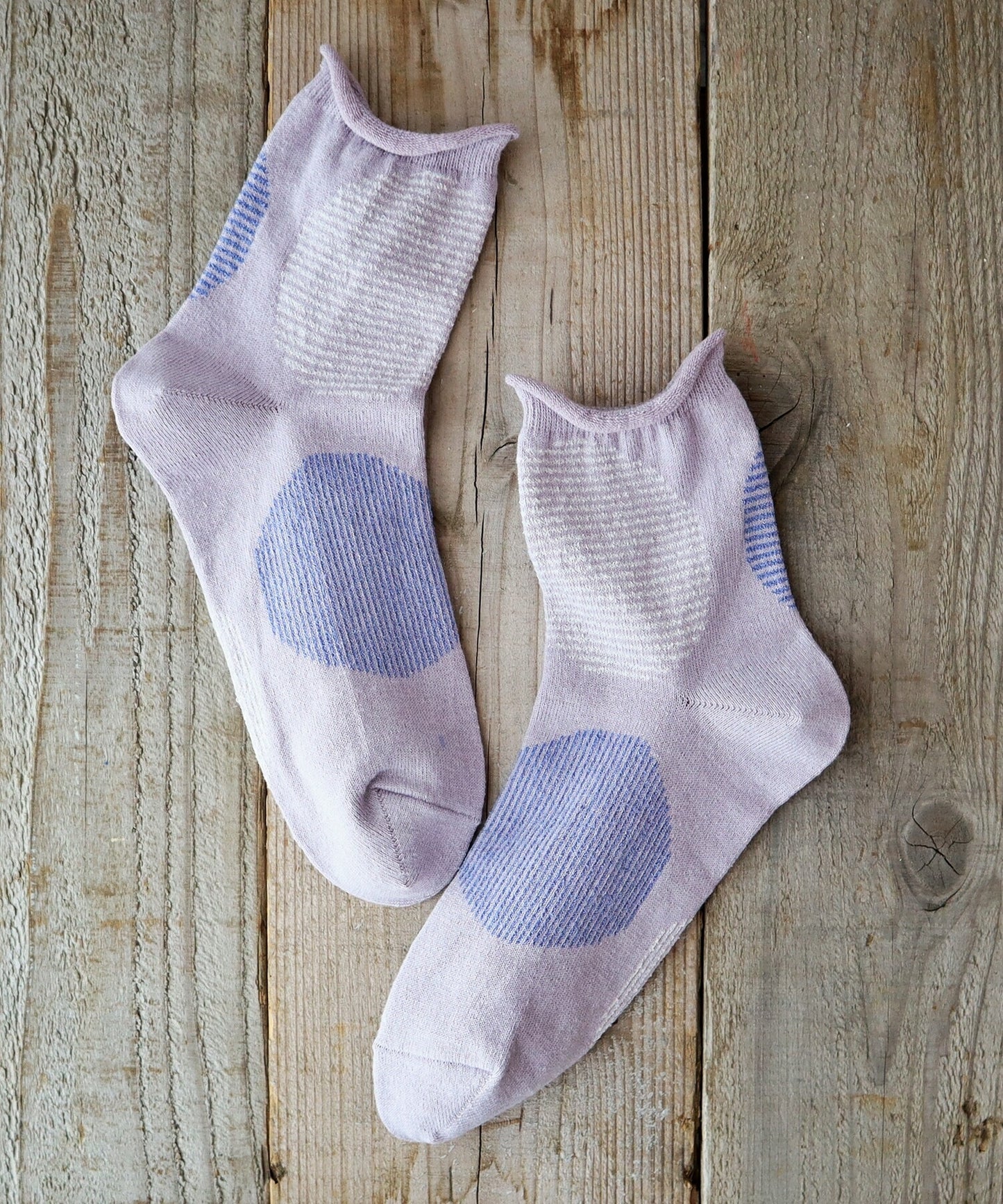 Put on socks(プットオンソックス)"Savon"サボン コットンリネン BIGドット ショートソックス 2nd(9 COLOR)【2025年春夏☆数量限定生産！】【綿麻 BIGドット】【日本製】