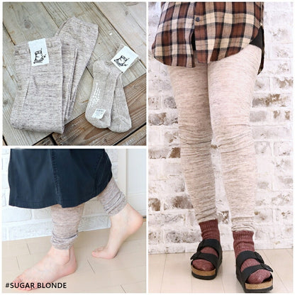 Put on socks(プットオンソックス)"Sieve"シーヴ リネンレギンス(6 COLOR)【メランジ杢 リネン麻 重ね履き あったか 無地 防寒 冷房対策 汗取り 冷えとり】【日本製】