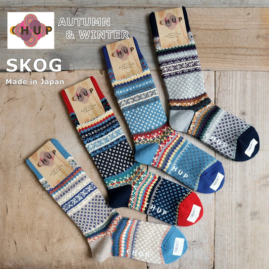CHUP(チュプ) "SKOG(スコッグ)" ソックス(4色×2サイズ) 【2025-26年秋冬☆数量限定生産 日本製 再入荷無し 丈夫 適度な厚み フェアアイル柄 ノルディック柄 ナバホ柄】