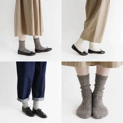 French Bull(フレンチブル)No.10-08000 スラックソックス(3色)【冷えとりシリーズ レディース 靴下 無地 防縮ウール使用 綿麻 汗取り 重ね履き 暖かい 日本製】