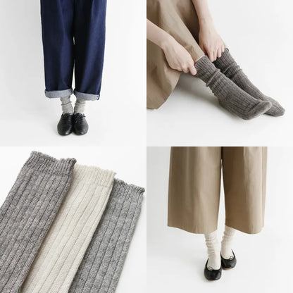 French Bull(フレンチブル)No.10-08000 スラックソックス(3色)【冷えとりシリーズ レディース 靴下 無地 防縮ウール使用 綿麻 汗取り 重ね履き 暖かい 日本製】