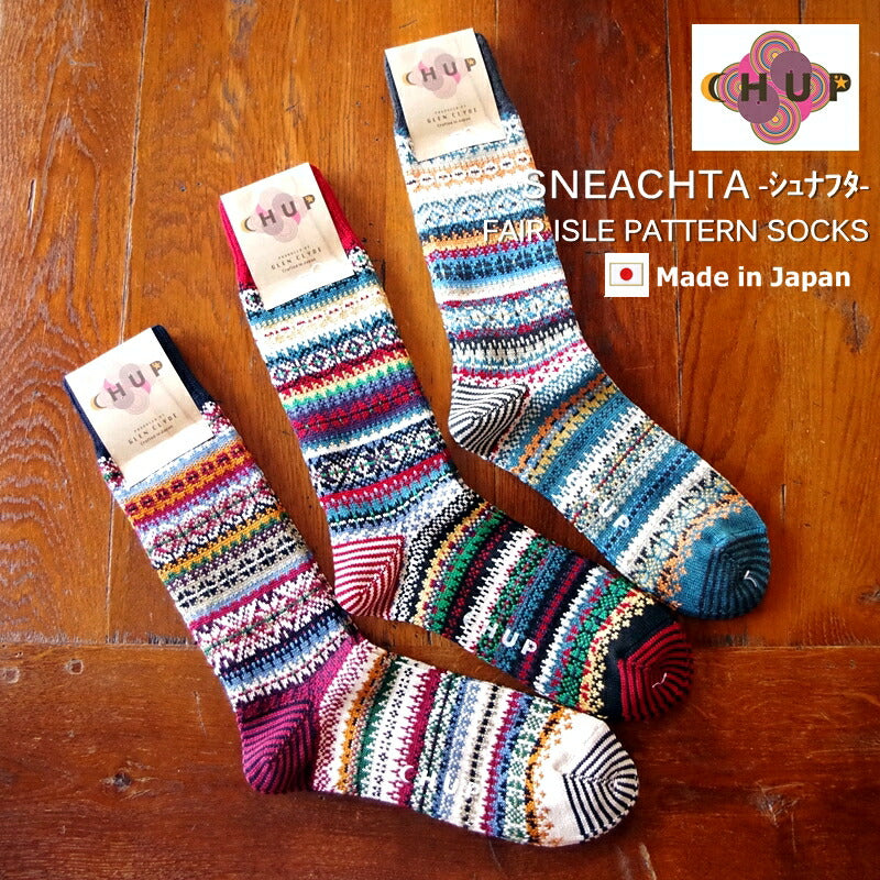 CHUP(チュプ)【数量限定生産】"SNEACHTA(シュナフタ)"フェアアイル柄ソックス(3色)【S/M/メンズ/レディース】