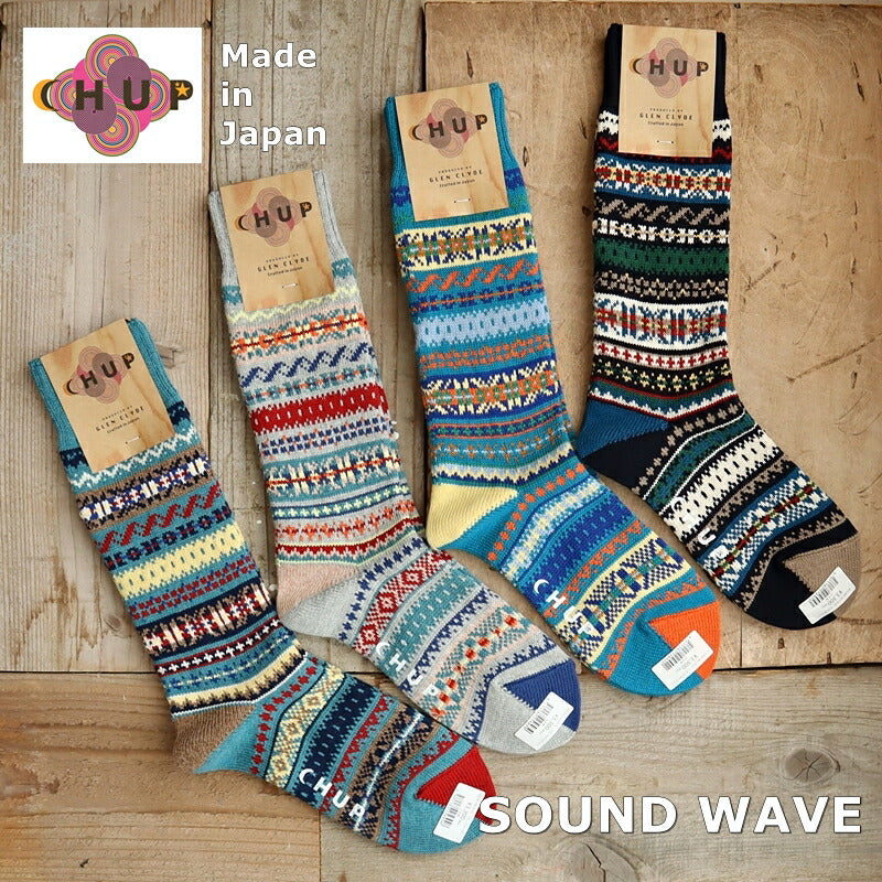 CHUP(チュプ)"SOUND WAVE(サウンドウェーブ)"ソックス(4色)【2024年春夏☆数量限定生産】【日本製】【再入荷無し 丈夫 フェアアイル柄・ノルディック柄 2サイズ 海外人気】