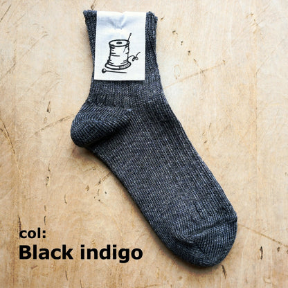 Put on socks(プットオンソックス)"Sun-Kissed" サンキスト リネンリブショートソックス(9 COLOR) オールシーズン快適 天然素材 麻93% メランジカラー ヴィンテージ機 合わせやすい 締め付けにくい 日本製 MADE IN JAPAN
