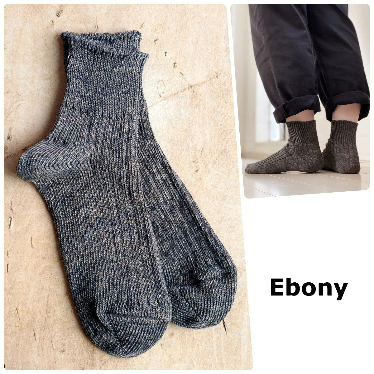 Put on socks(プットオンソックス)"Sun-Kissed" サンキスト リネンリブショートソックス(9 COLOR) オールシーズン快適 天然素材 麻93% メランジカラー ヴィンテージ機 合わせやすい 締め付けにくい 日本製 MADE IN JAPAN